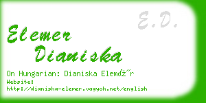 elemer dianiska business card